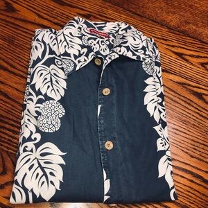 UNION BAY SIZE MEDIUM 100% COTTON HAWAIIAN SHORT SLEEVE SHIRT